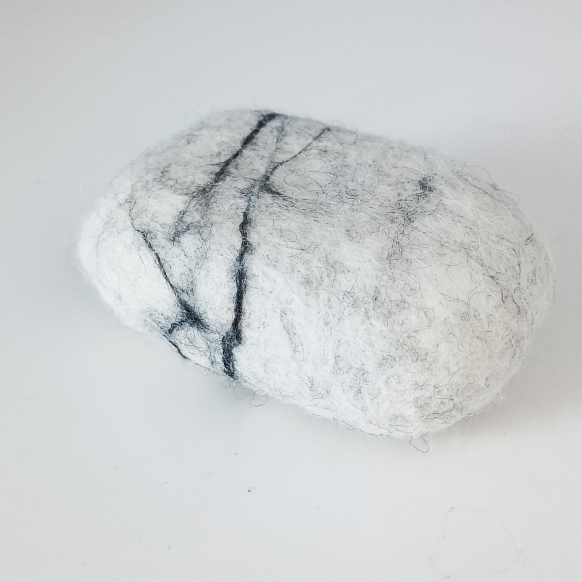 Light Grey Felted Soap Bar Close Up
