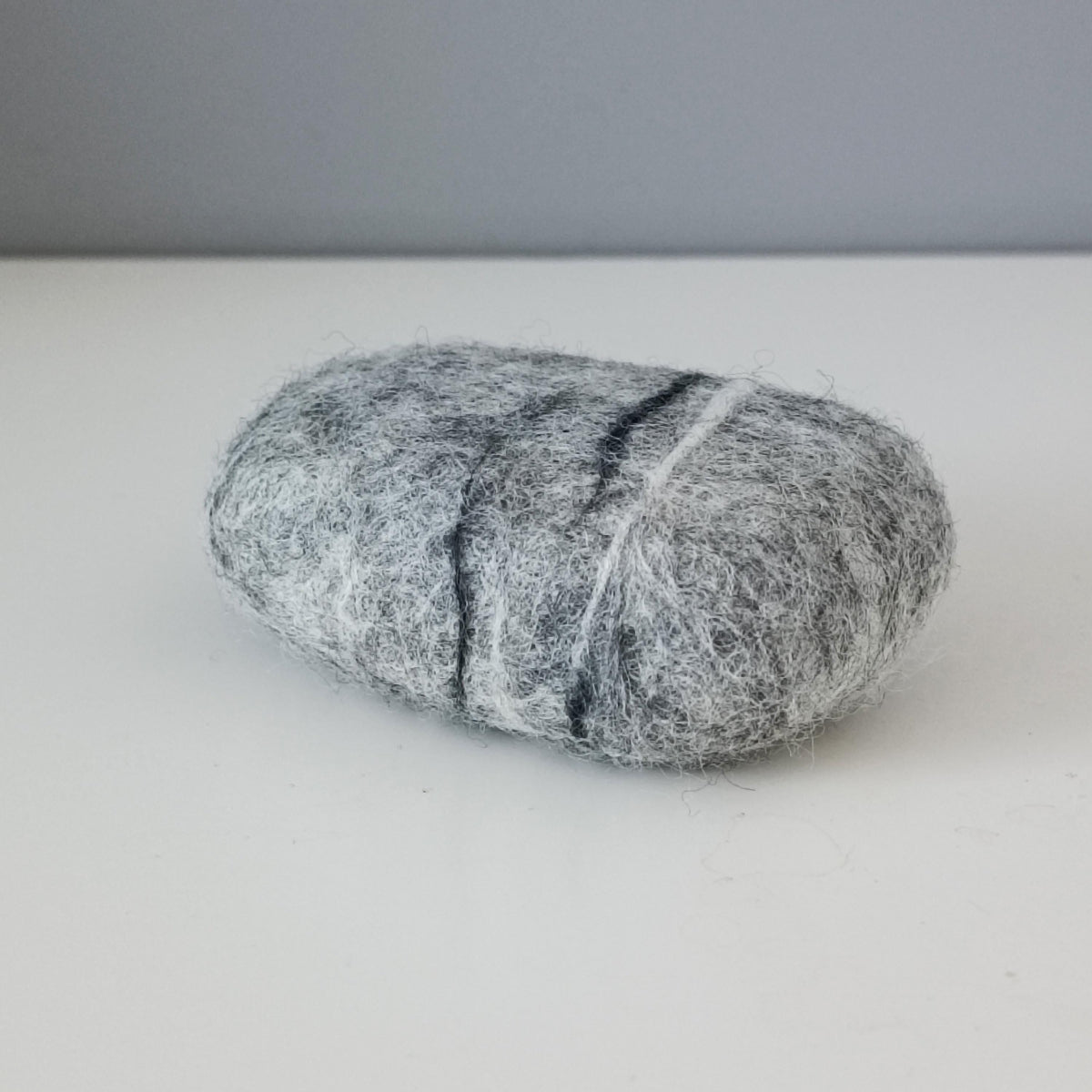 Mid Grey Felted Soap Bar Close Up