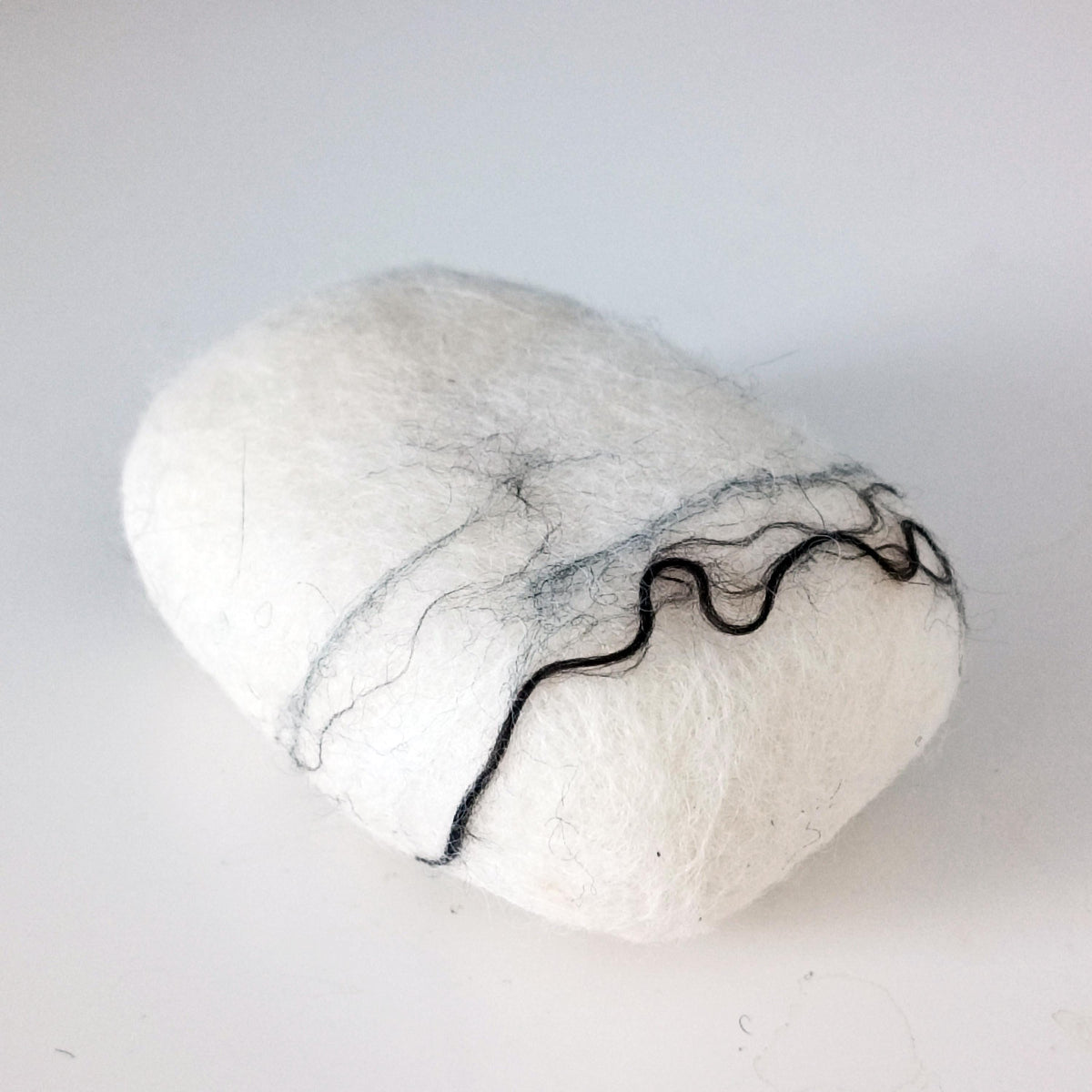 White Felted Soap Bar Close Up