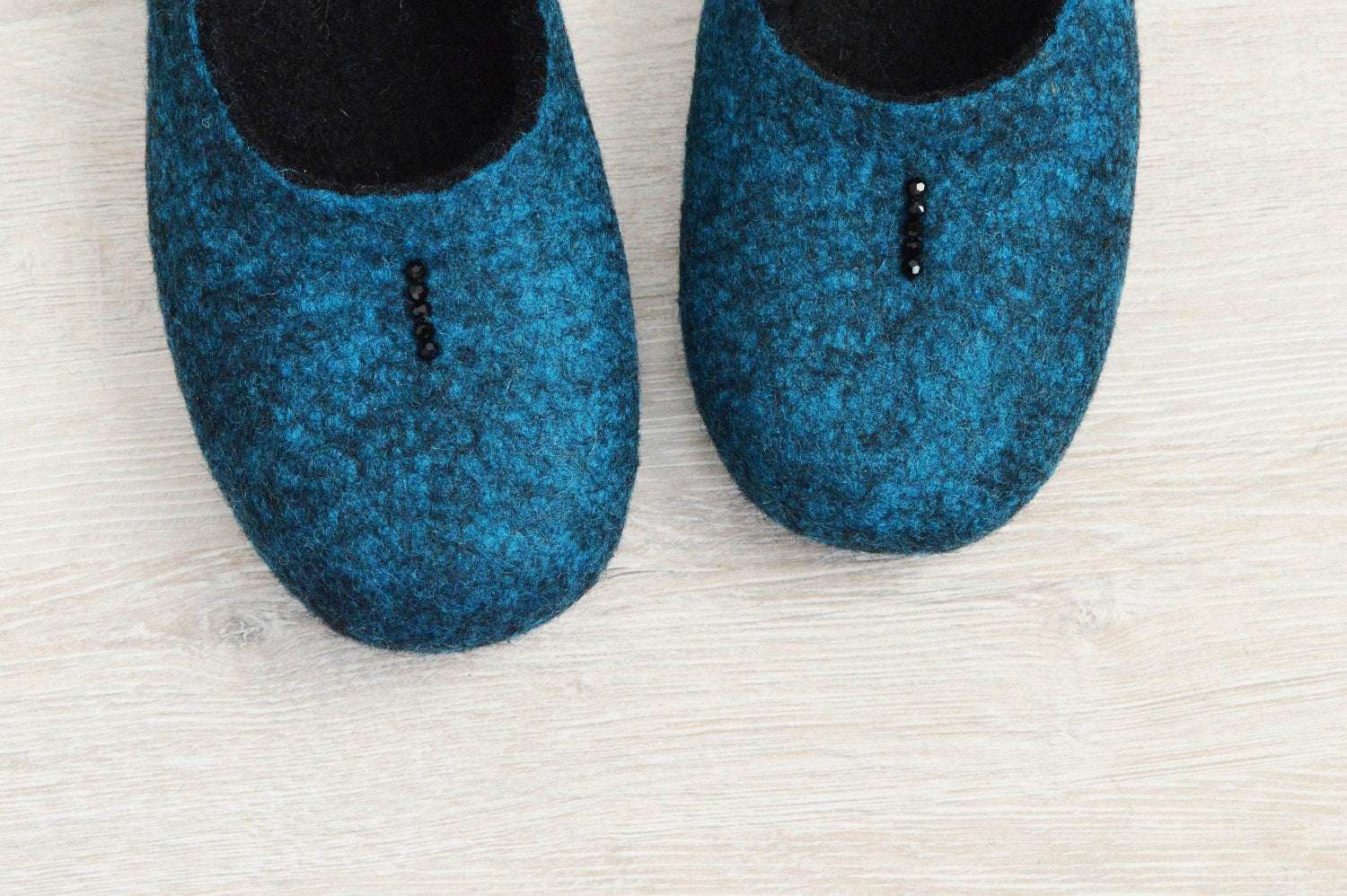 Comfortable Felted Women's Slippers - Flat Ballerinas - Home Soul