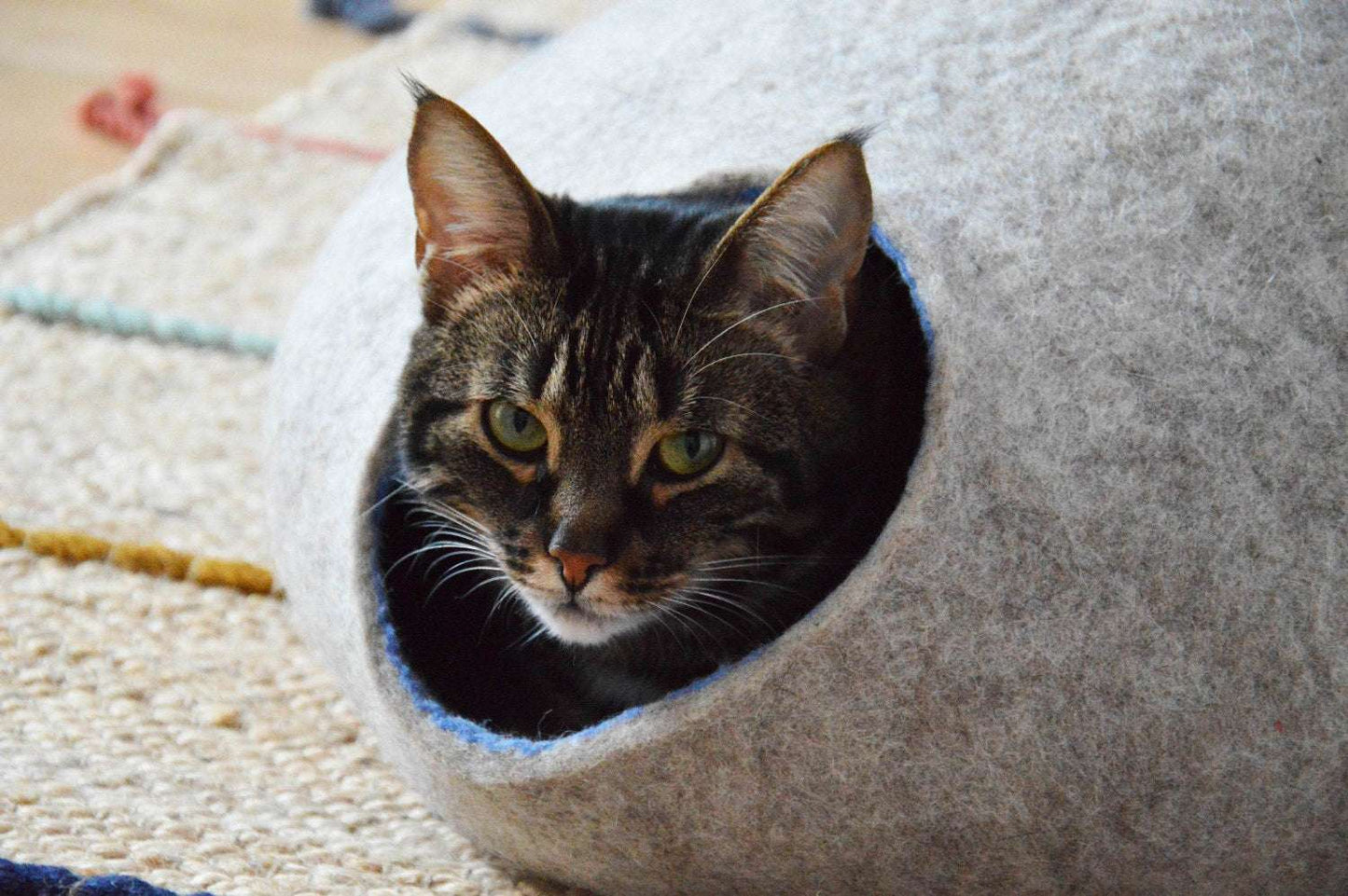 Premium Wool Cat Cave - Handcrafted Pet Bed - Home Soul
