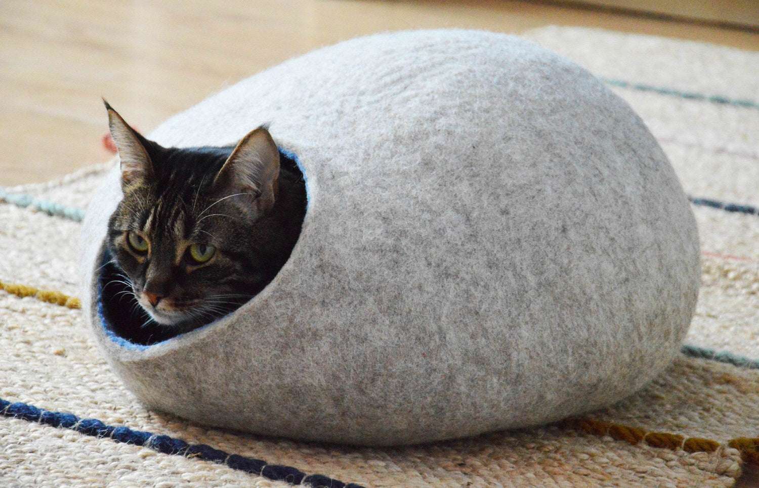 Premium Wool Cat Cave - Handcrafted Pet Bed - Home Soul