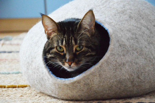 Premium Wool Cat Cave - Handcrafted Pet Bed - Home Soul