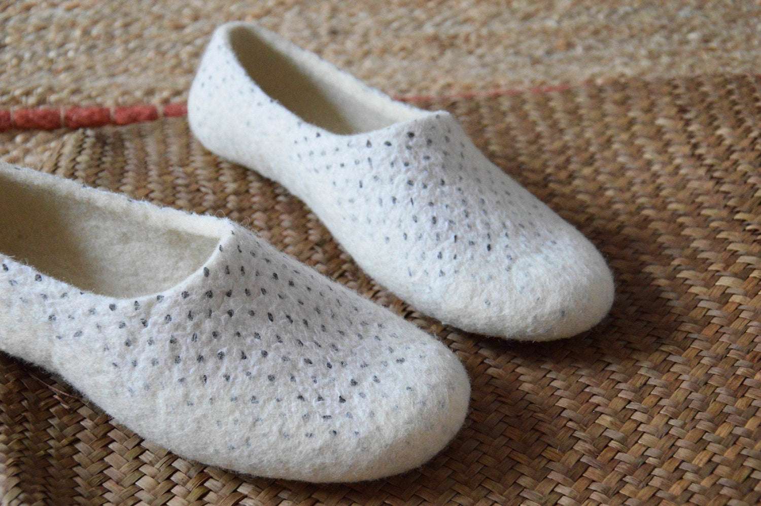 Black Polka Dot Slippers - Classic House Shoes - Home Soul