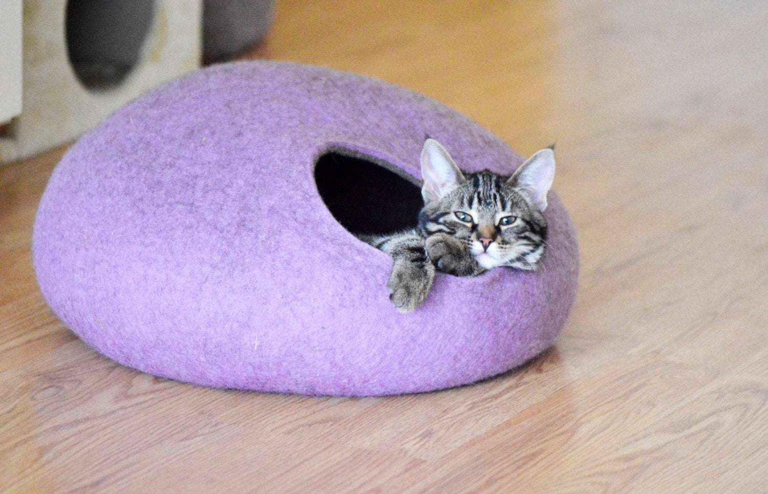 Lilac Purple Pet Bed - Modern Cat Cave - Home Soul