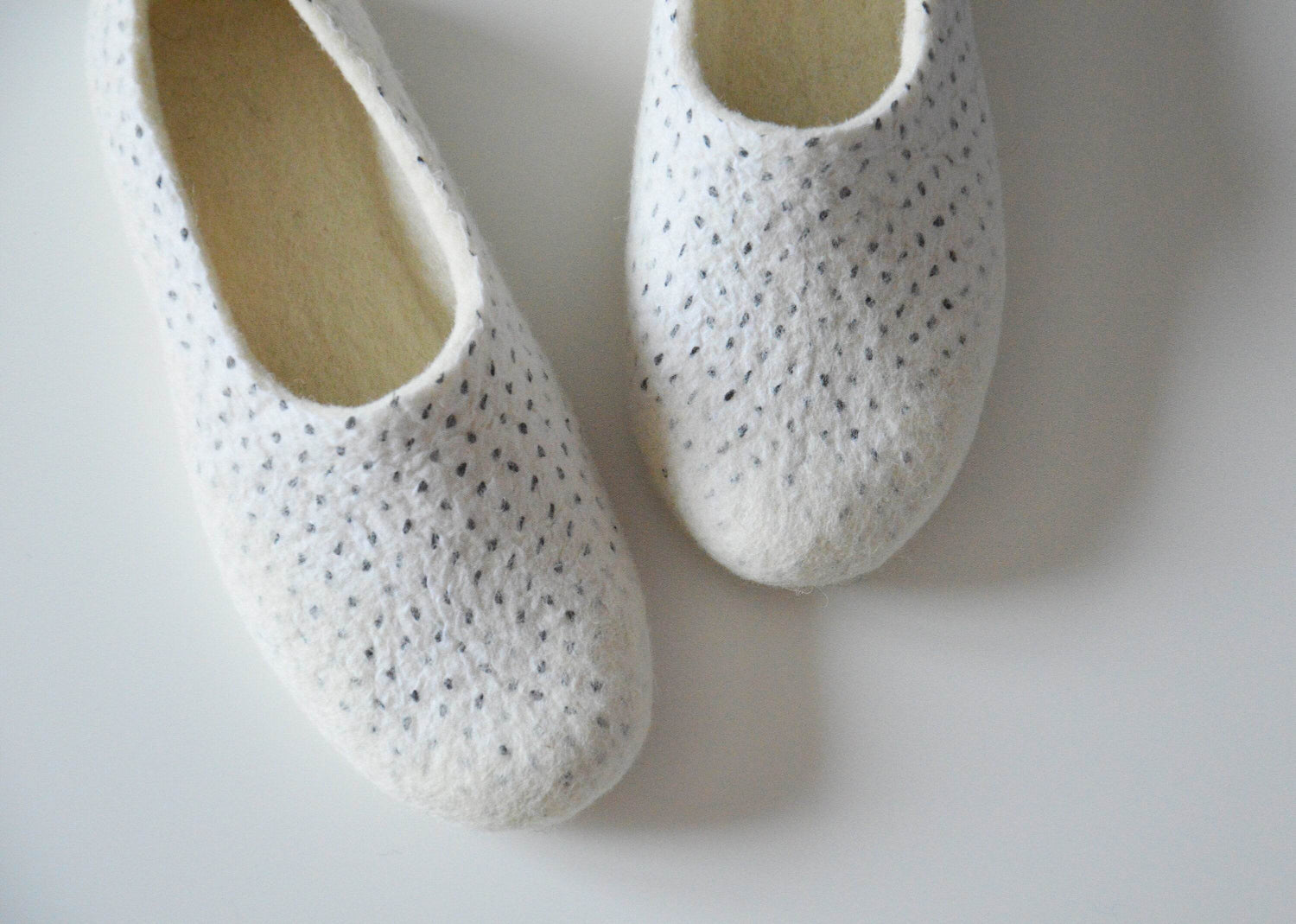 Black Polka Dot Slippers - Classic House Shoes - Home Soul