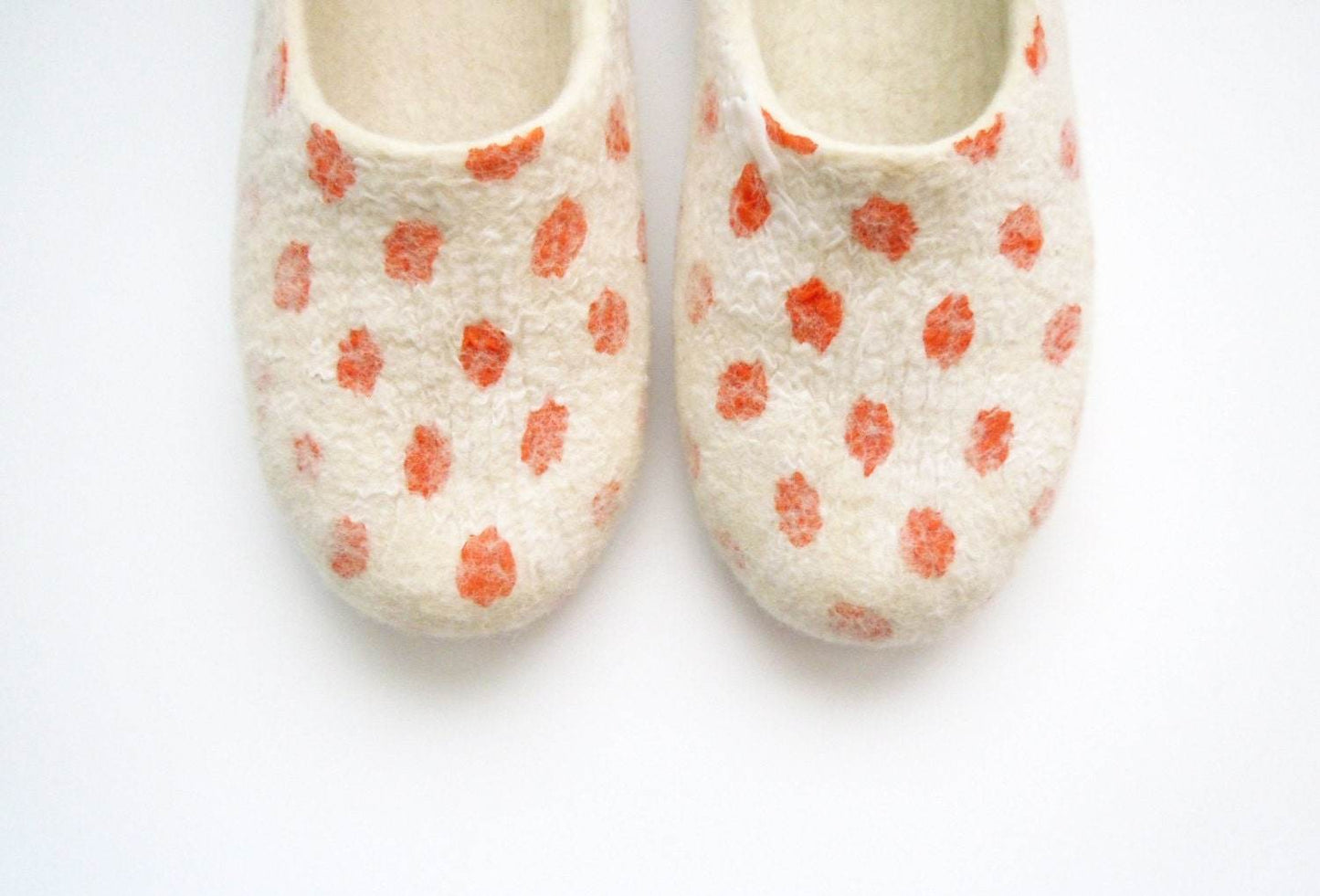 Orange Dots Slippers - Vibrant House Shoes - Home Soul